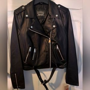 Levi Strauss Faux leather moto jacket, Med